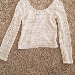 Crochet knit American Eagle Outfitters cream top
